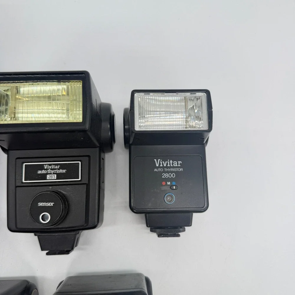 Vintage Camera Flash Lot Soligor Vivitar   Sunpak For Parts or Repair *Untested*